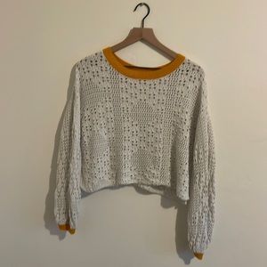 Free People retro crochet sweater